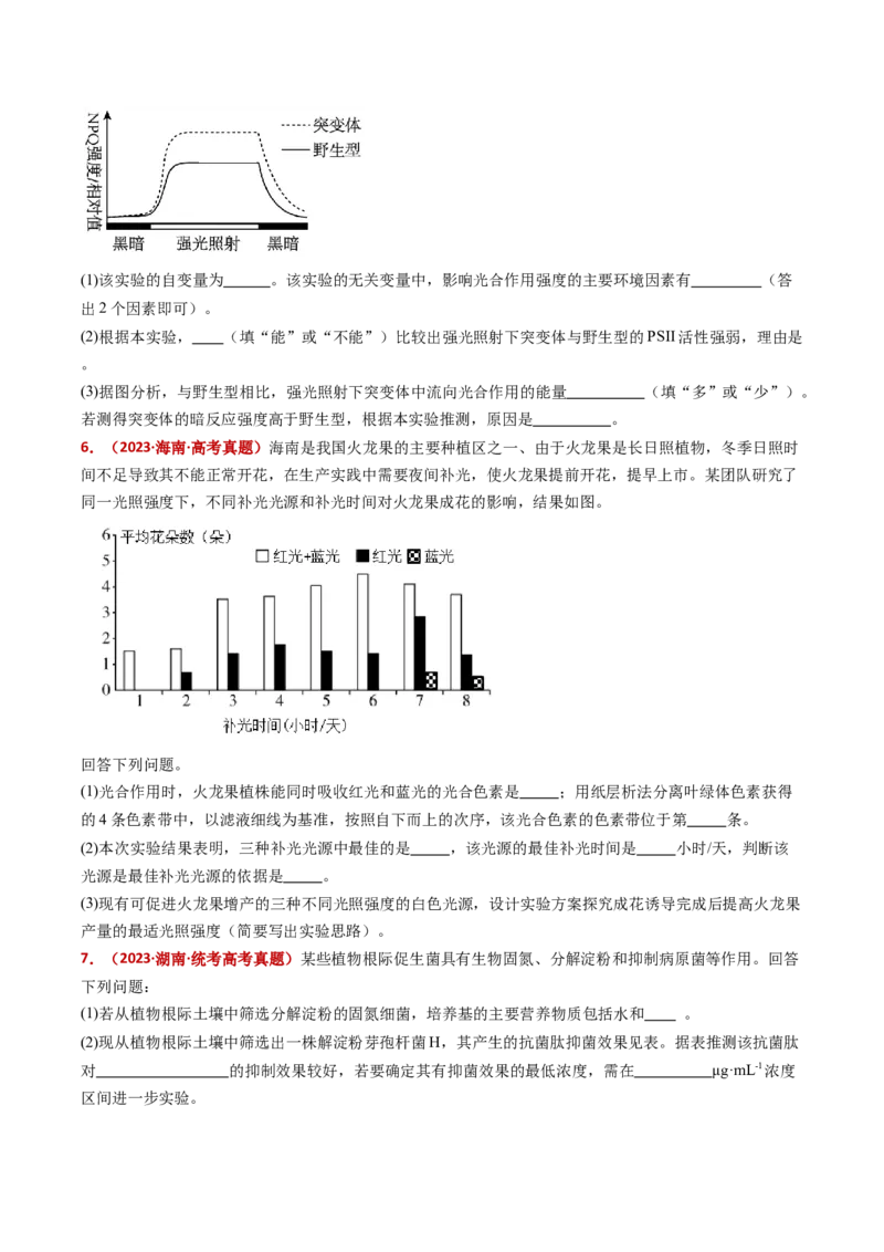 五年（2021-2025）全国高考生物真题分类汇编专题23实验与探究（全国通用）（原卷版）_高考真题分类汇编_高考生物真题分类汇编（全国通用）五年（2021-2025）