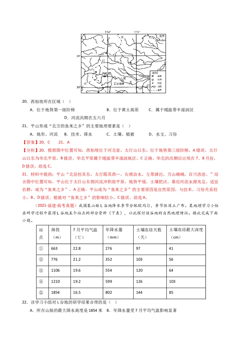 五年（2021-2025）高考地理真题分类汇编专题15中国地理和世界地理（全国通用）（解析版）_高考真题分类汇编_高考地理真题分类汇编（全国通用）五年（2021-2025）_word