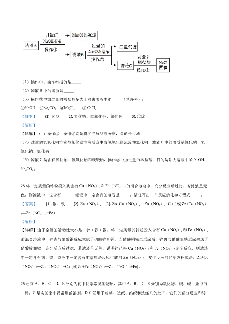 精品解析：黑龙江省龙东地区2019年中考化学试题（解析版）_中考真题_5.化学中考真题2015-2024年_2019中考真题卷（140份）_2019年中考真题精品解析化学（黑龙江省龙东地区）精编word版