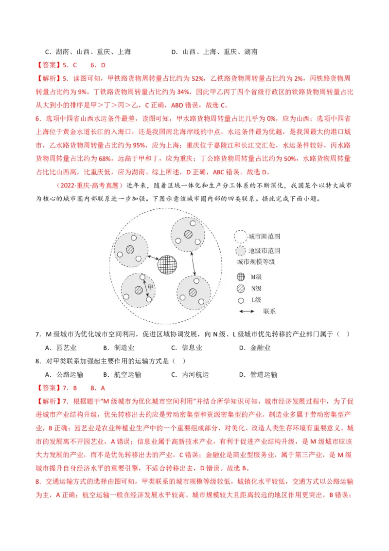 五年（2021-2025）高考地理真题分类汇编专题12交通（全国通用）（解析版）_高考真题分类汇编_高考地理真题分类汇编（全国通用）五年（2021-2025）_pdf