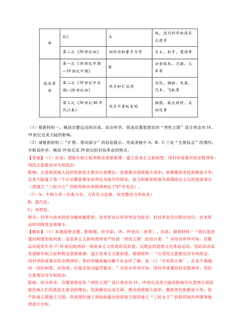 五年（2021-2025）高考历史真题分类汇编专题24世界史（材料分析题、观点论述题）（全国通用）（解析版）_高考真题分类汇编_高考历史真题分类汇编（全国通用）五年（2021-2025）