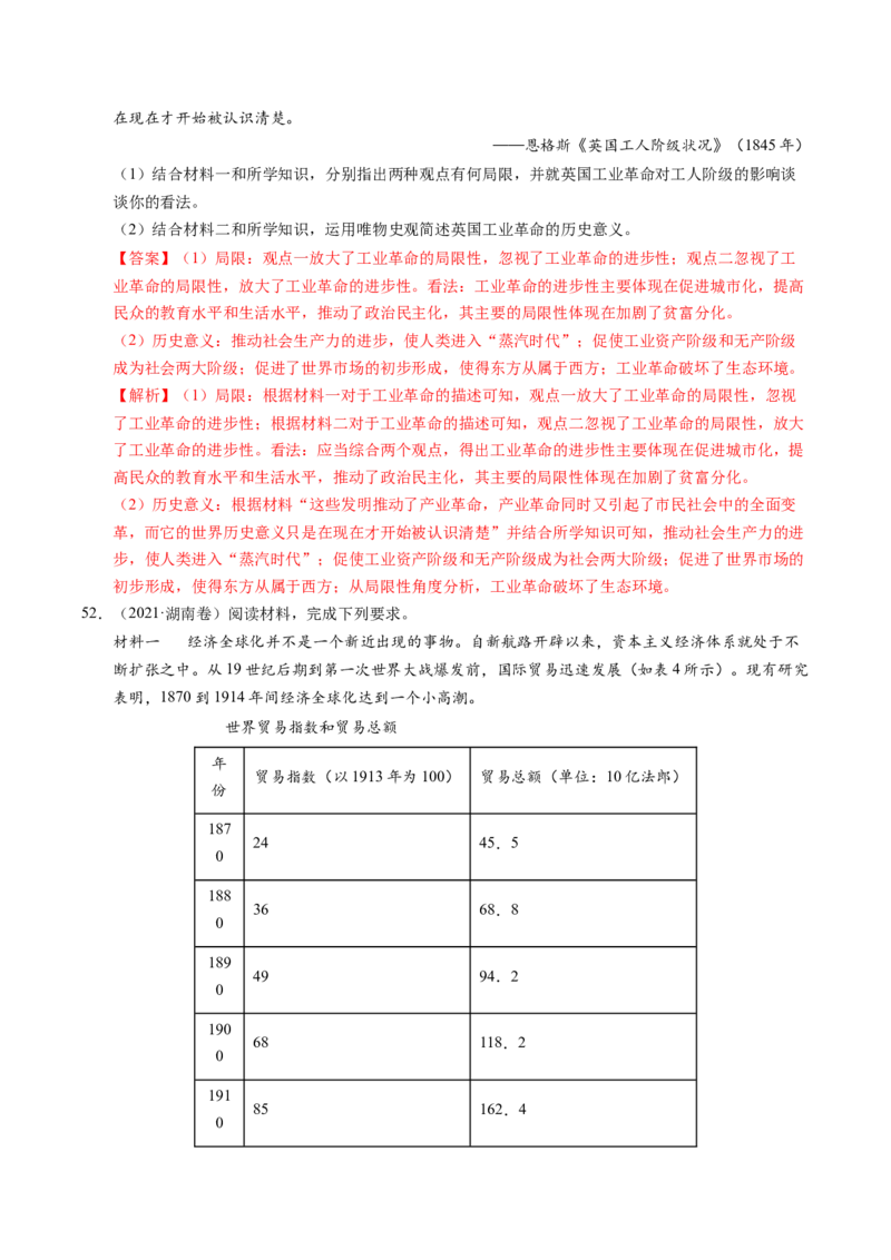 五年（2021-2025）高考历史真题分类汇编专题24世界史（材料分析题、观点论述题）（全国通用）（解析版）_高考真题分类汇编_高考历史真题分类汇编（全国通用）五年（2021-2025）