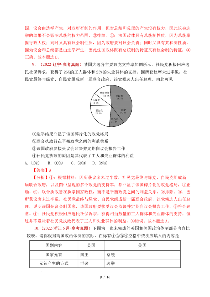 专题18各具特色的国家（全国通用）（解析版）_高考真题分类汇编_高考政治真题分类汇编（全国通用）五年（2021-2025）