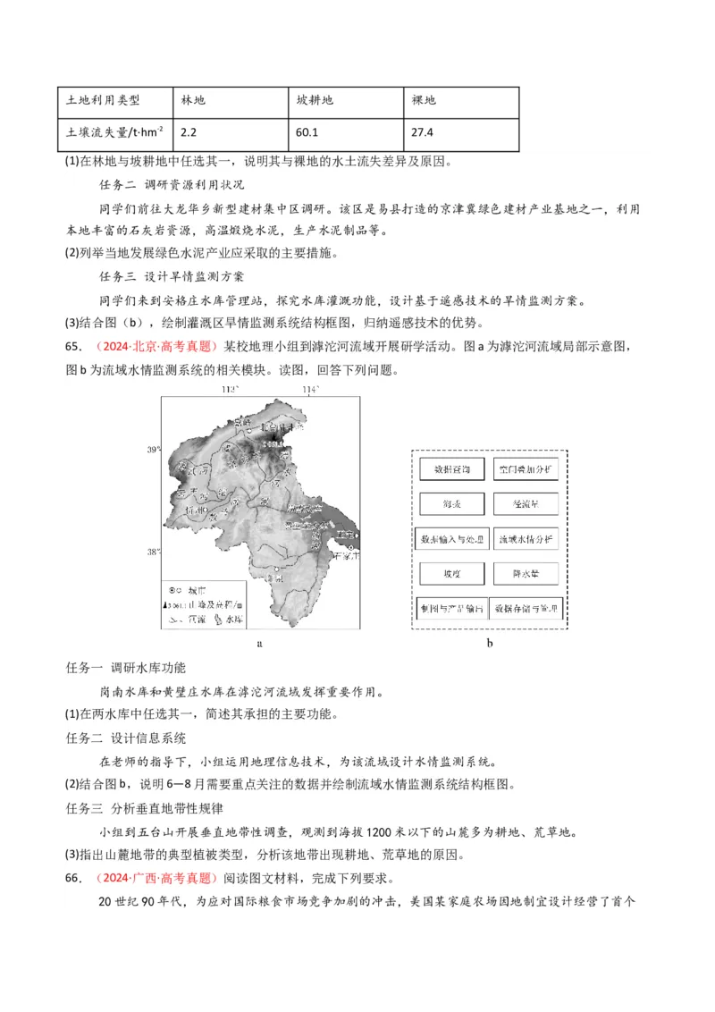 五年（2021-2025）高考地理真题分类汇编专题07自然灾害与地理信息技术（全国通用）（原卷版）_高考真题分类汇编_高考地理真题分类汇编（全国通用）五年（2021-2025）_word