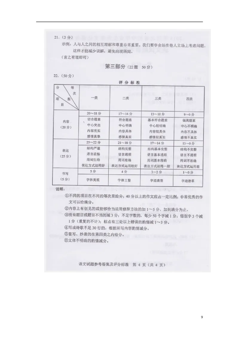 河北省2015年中考语文真题试题（含扫描答案）_中考真题_1.语文中考真题2015-2024年_2015年全国中考语文154份_2015年全国中考154份