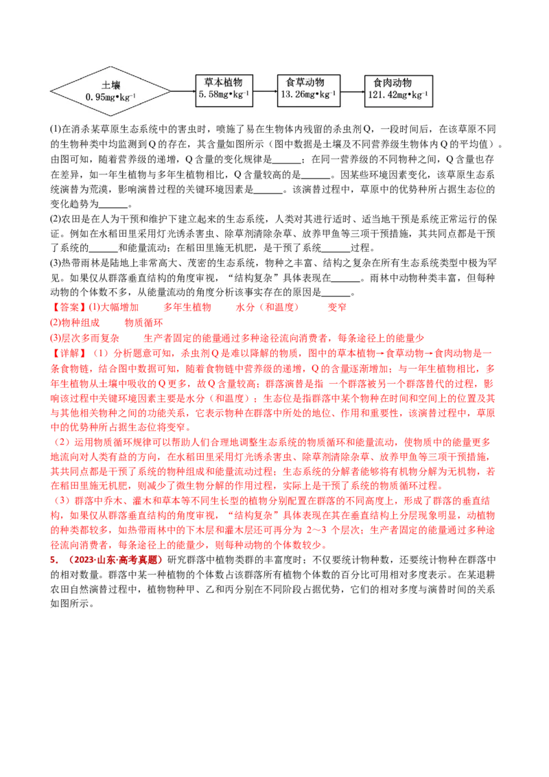 五年（2021-2025）全国高考生物真题分类汇编专题18种群和群落（全国通用）（解析版）_高考真题分类汇编_高考生物真题分类汇编（全国通用）五年（2021-2025）
