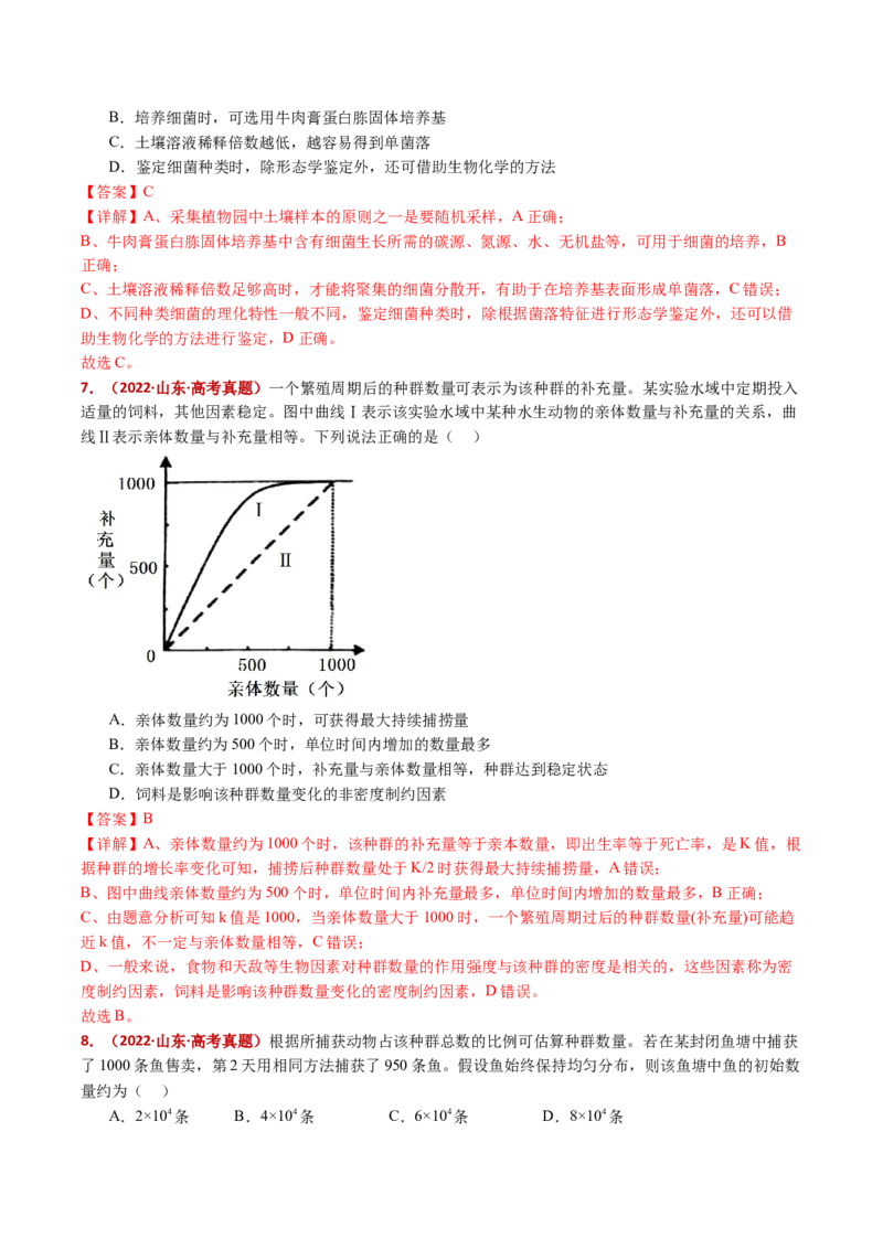 五年（2021-2025）全国高考生物真题分类汇编专题18种群和群落（全国通用）（解析版）_高考真题分类汇编_高考生物真题分类汇编（全国通用）五年（2021-2025）