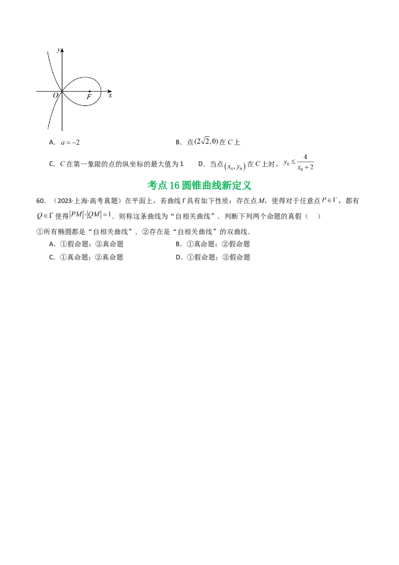 专题16圆锥曲线（选填题）16种常见考法归类（全国通用）（原卷版）_高考真题分类汇编_高考数学真题分类汇编（全国通用）五年（2021-2025）