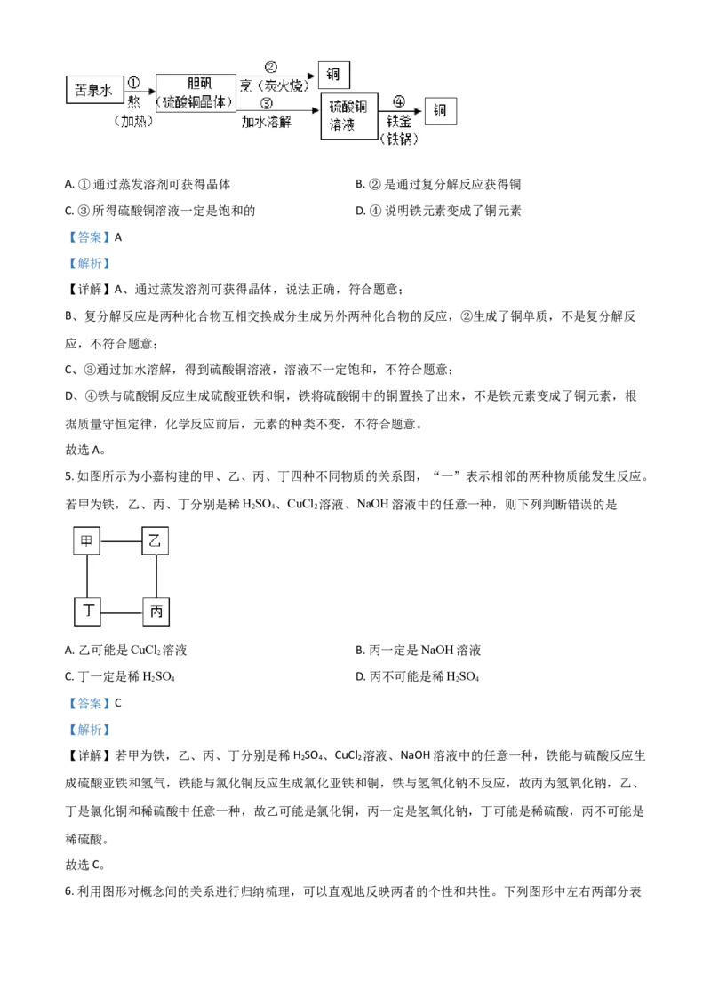 浙江省嘉兴市2021年中考化学试题（解析版）_中考真题_5.化学中考真题2015-2024年_2021年中考化学真题（83份）_嘉兴化学