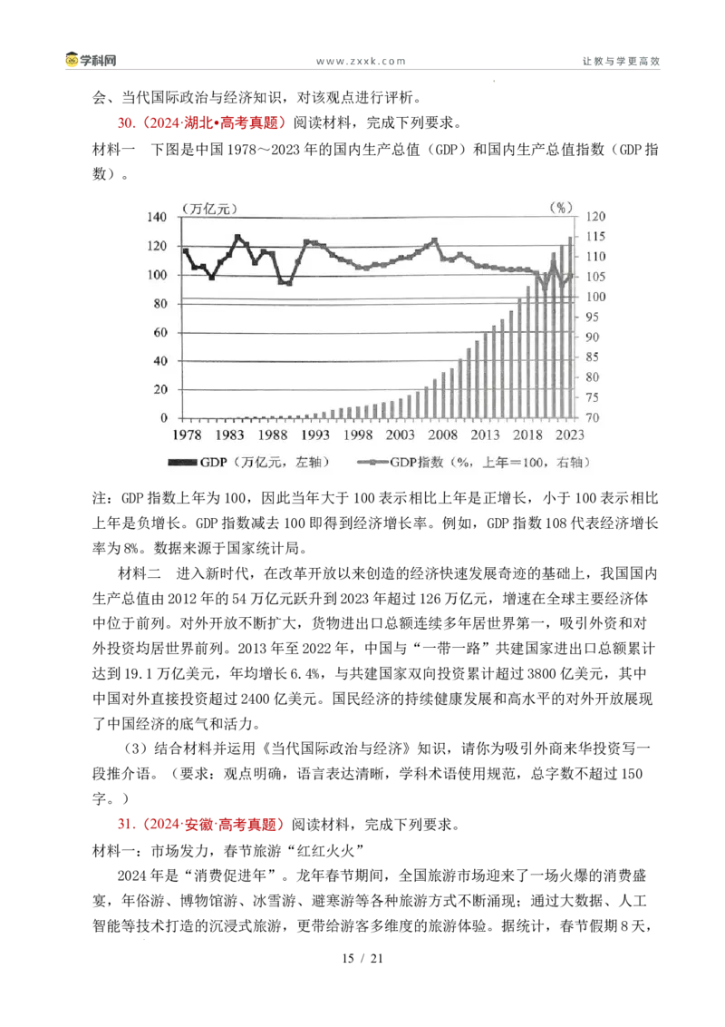 专题20经济全球化（全国通用）（原卷版）_高考真题分类汇编_高考政治真题分类汇编（全国通用）五年（2021-2025）
