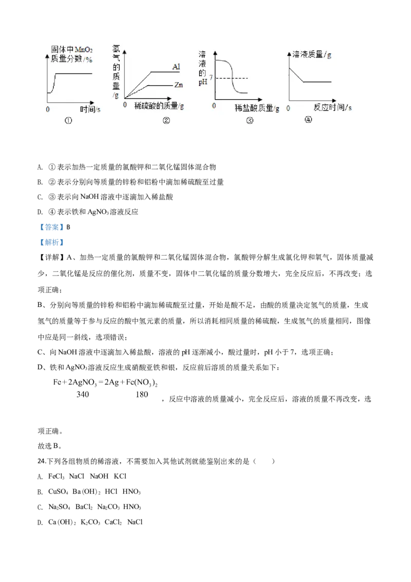 精品解析：湖南省邵阳市2020年中考化学试题（解析版）_中考真题_5.化学中考真题2015-2024年_2020中考化学真题（113份）_2020年中考真题精品解析化学（湖南邵阳卷）精编word版