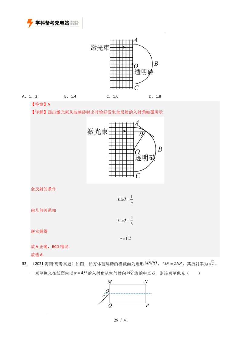 专题16光学电磁波相对论（全国通用）（解析版）_高考真题分类汇编_高考物理真题分类汇编（全国通用）五年（2021-2025）