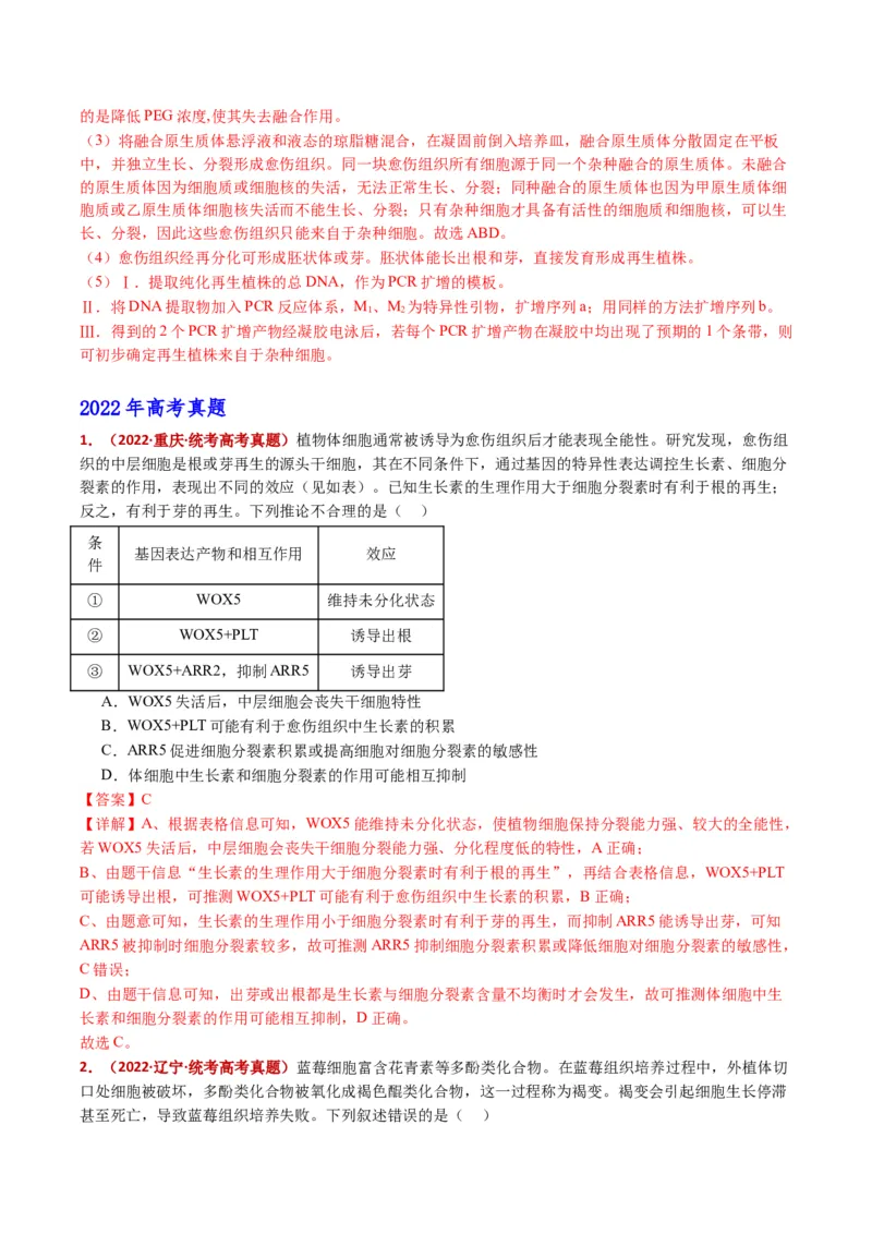 五年（2021-2025）全国高考生物真题分类汇编专题21细胞工程与胚胎工程（全国通用）（解析版）_高考真题分类汇编_高考生物真题分类汇编（全国通用）五年（2021-2025）