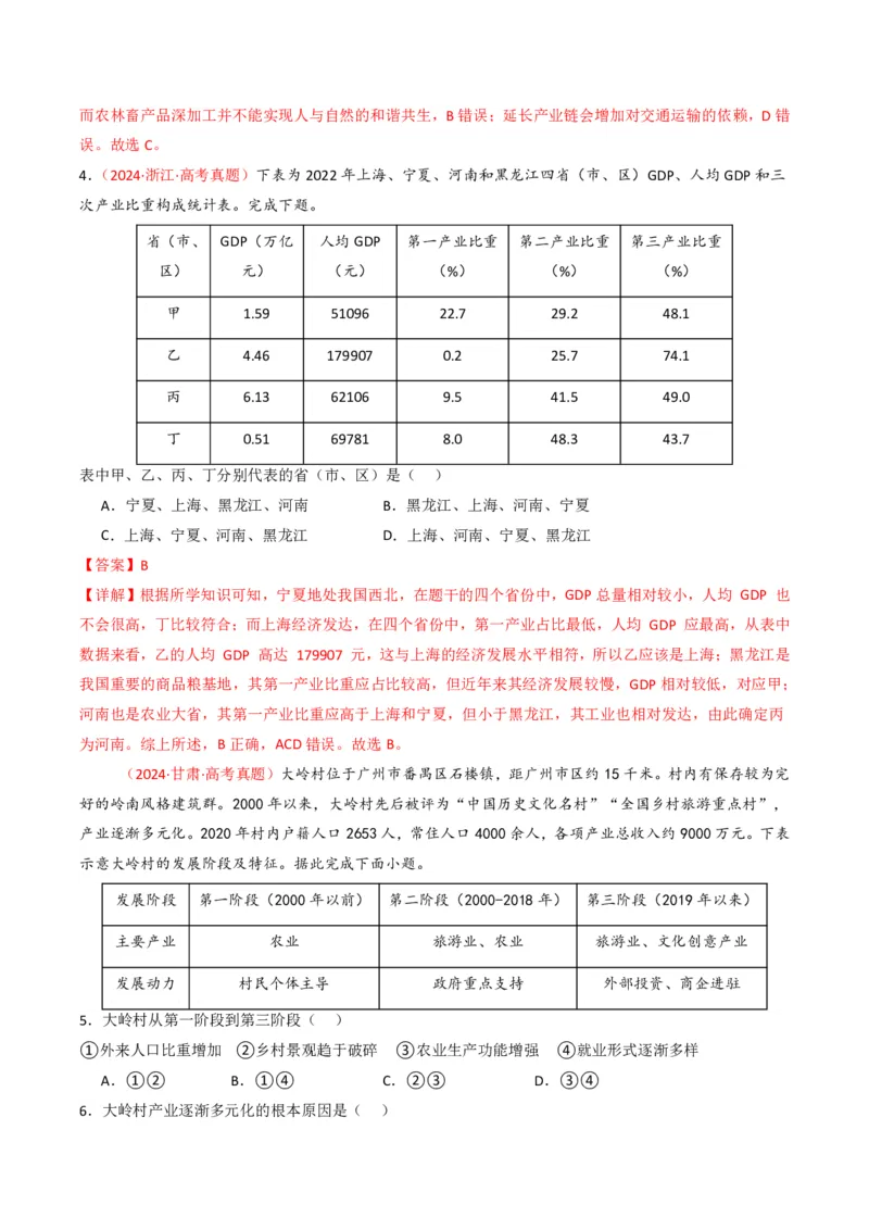 五年（2021-2025）高考地理真题分类汇编专题11工业与服务业（全国通用）（解析版）_高考真题分类汇编_高考地理真题分类汇编（全国通用）五年（2021-2025）_pdf