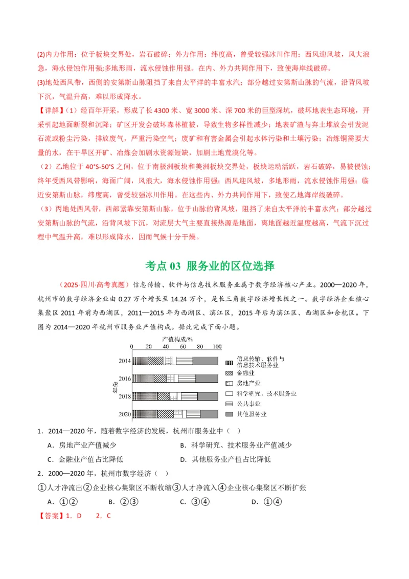 五年（2021-2025）高考地理真题分类汇编专题11工业与服务业（全国通用）（解析版）_高考真题分类汇编_高考地理真题分类汇编（全国通用）五年（2021-2025）_pdf