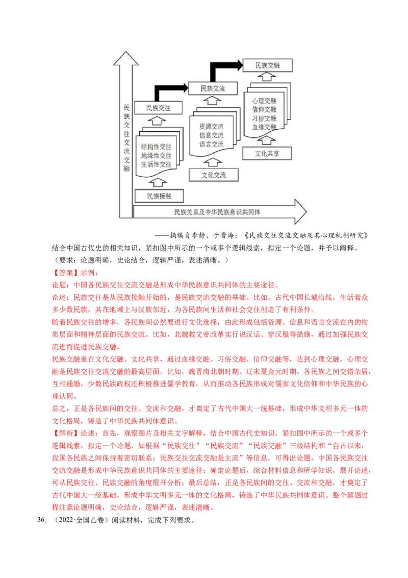 五年（2021-2025）高考历史真题分类汇编专题22中国古代史（材料分析题、观点论述题）（全国通用）（解析版）_高考真题分类汇编_高考历史真题分类汇编（全国通用）五年（2021-2025）