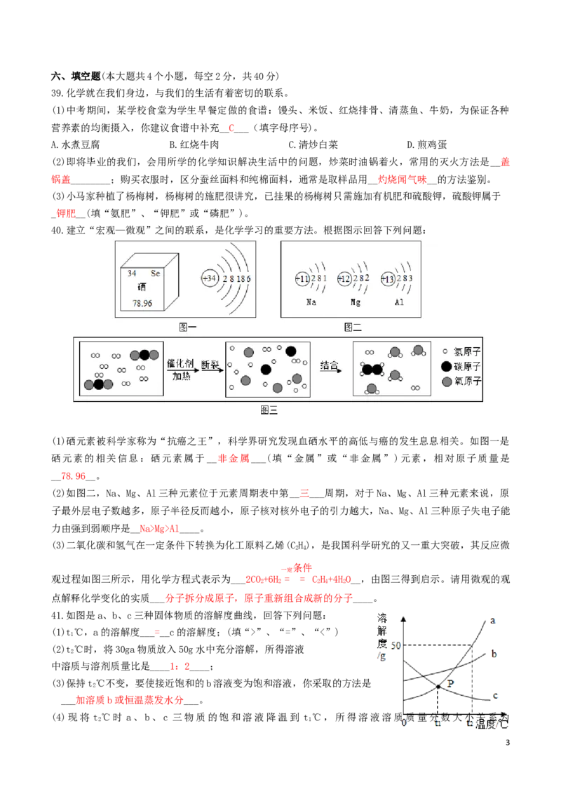 湖南省娄底市2019年中考化学真题试题_中考真题_5.化学中考真题2015-2024年_2019中考真题卷（140份）