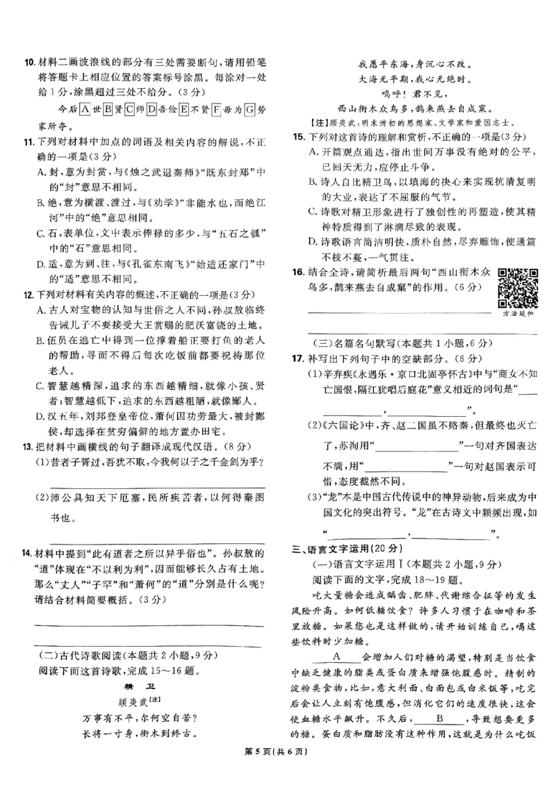 2025高考必刷卷42套语文新高考版_《2025高考必刷卷》_语文