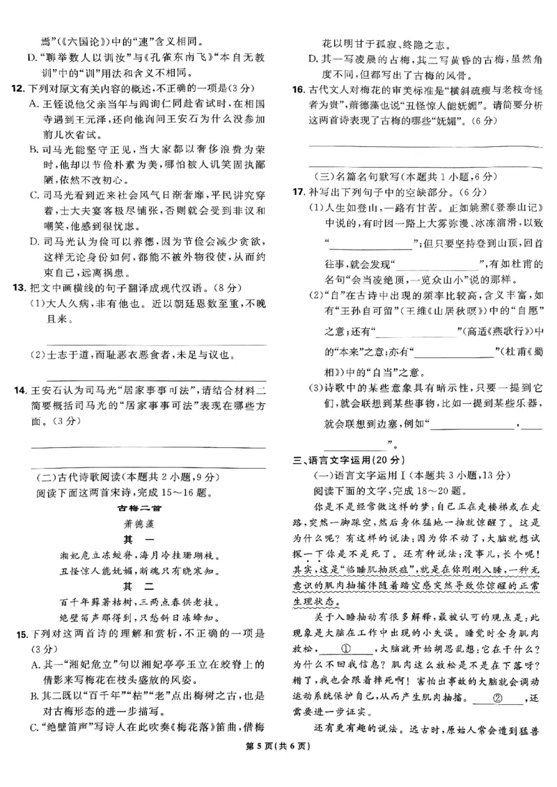 2025高考必刷卷42套语文新高考版_《2025高考必刷卷》_语文