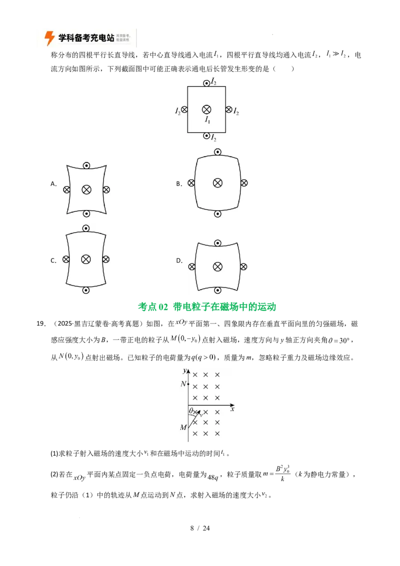 专题10磁场（全国通用）（原卷版）_高考真题分类汇编_高考物理真题分类汇编（全国通用）五年（2021-2025）_专题10磁场（全国通用）-好题汇编五年（2021-2025）高考物理真题分类汇编