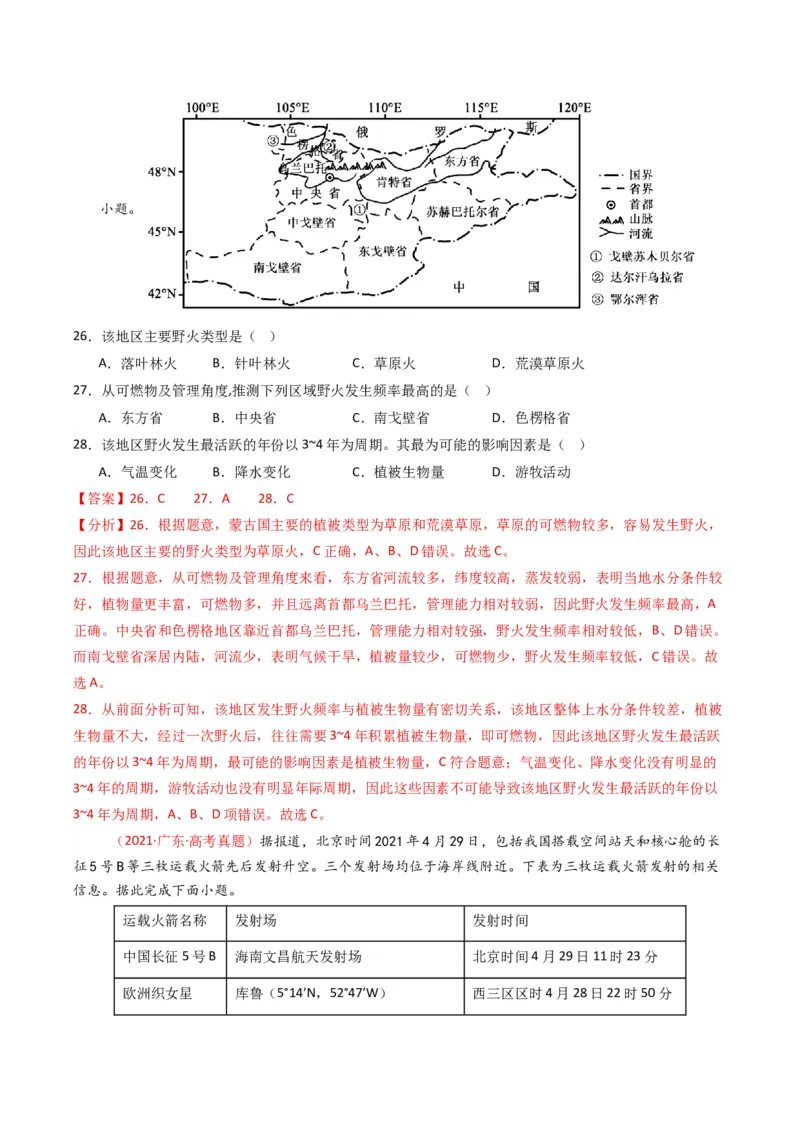 五年（2021-2025）高考地理真题分类汇编专题06自然环境的整体性与差异性（全国通用）（解析版）_高考真题分类汇编_高考地理真题分类汇编（全国通用）五年（2021-2025）_word
