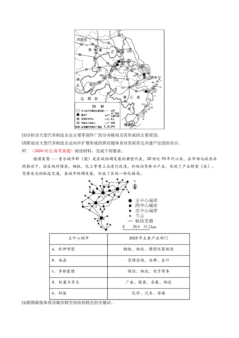 五年（2021-2025）高考地理真题分类汇编专题09乡村与城镇（全国通用）（原卷版）_高考真题分类汇编_高考地理真题分类汇编（全国通用）五年（2021-2025）_word
