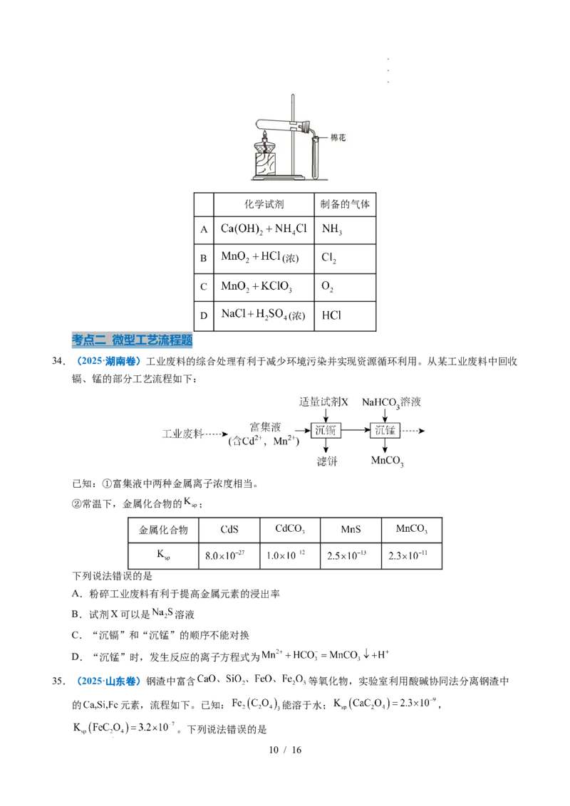 专题07无机物的转化与应用_高考真题分类汇编_高考化学真题分类汇编（全国通用）五年（2021-2025）_专题07无机物的转化与应用五年（2021-2025）高考化学真题分类汇编