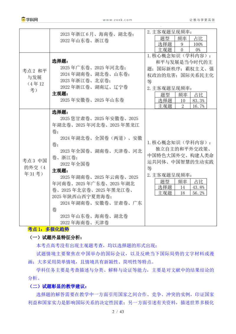 专题19世界多极化（全国通用）（解析版）_高考真题分类汇编_高考政治真题分类汇编（全国通用）五年（2021-2025）