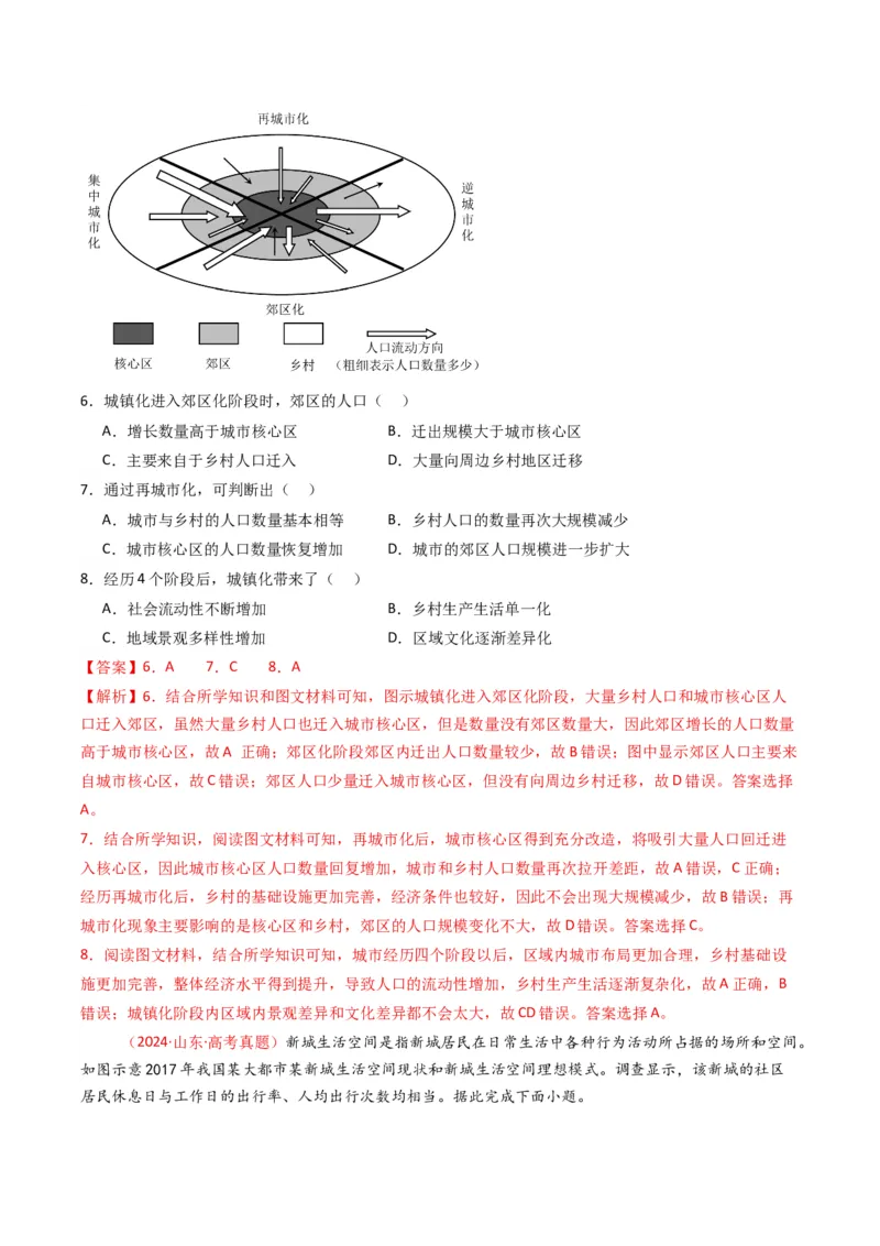 五年（2021-2025）高考地理真题分类汇编专题09乡村与城镇（全国通用）（解析版）_高考真题分类汇编_高考地理真题分类汇编（全国通用）五年（2021-2025）_word