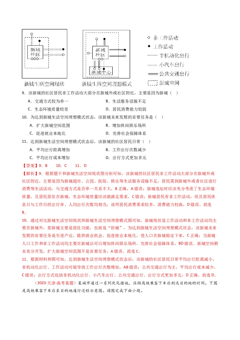 五年（2021-2025）高考地理真题分类汇编专题09乡村与城镇（全国通用）（解析版）_高考真题分类汇编_高考地理真题分类汇编（全国通用）五年（2021-2025）_word