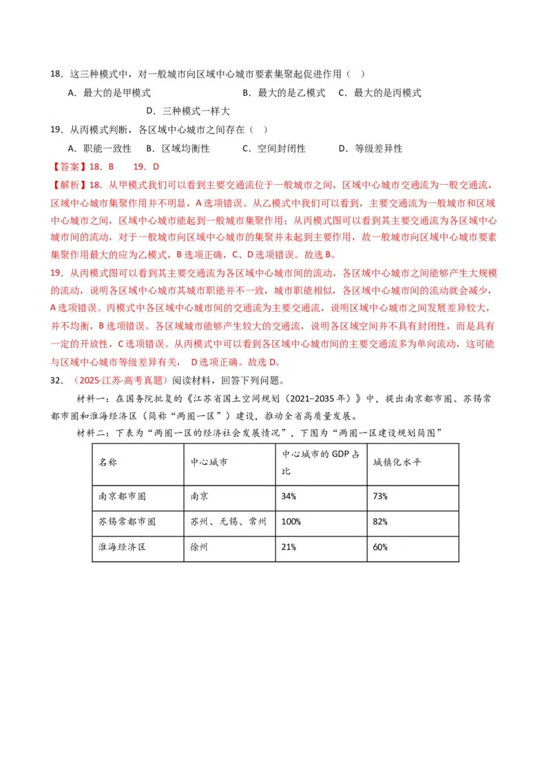 五年（2021-2025）高考地理真题分类汇编专题09乡村与城镇（全国通用）（解析版）_高考真题分类汇编_高考地理真题分类汇编（全国通用）五年（2021-2025）_word