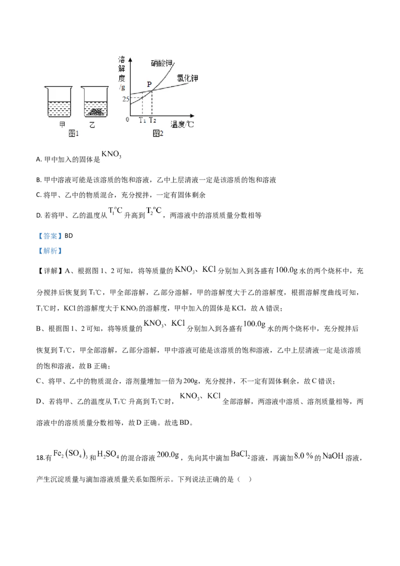 精品解析：江苏省镇江市2019年中考化学试题（解析版）_中考真题_5.化学中考真题2015-2024年_2019中考真题卷（140份）_2019年中考真题精品解析化学（江苏省镇江市）精编word版