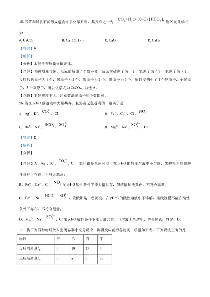 湖南省湘潭市2021年中考化学试题（解析版）_中考真题_5.化学中考真题2015-2024年_2021年中考化学真题（83份）_​2021湘潭化学​