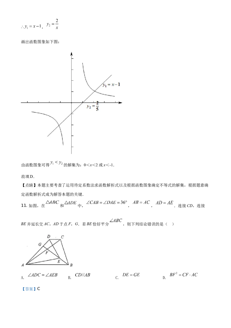 精品解析：山东省威海市2021年中考数学真题（解析版）_中考真题_2.数学中考真题2015-2024年_地区卷_山东省_山东威海数学10-23