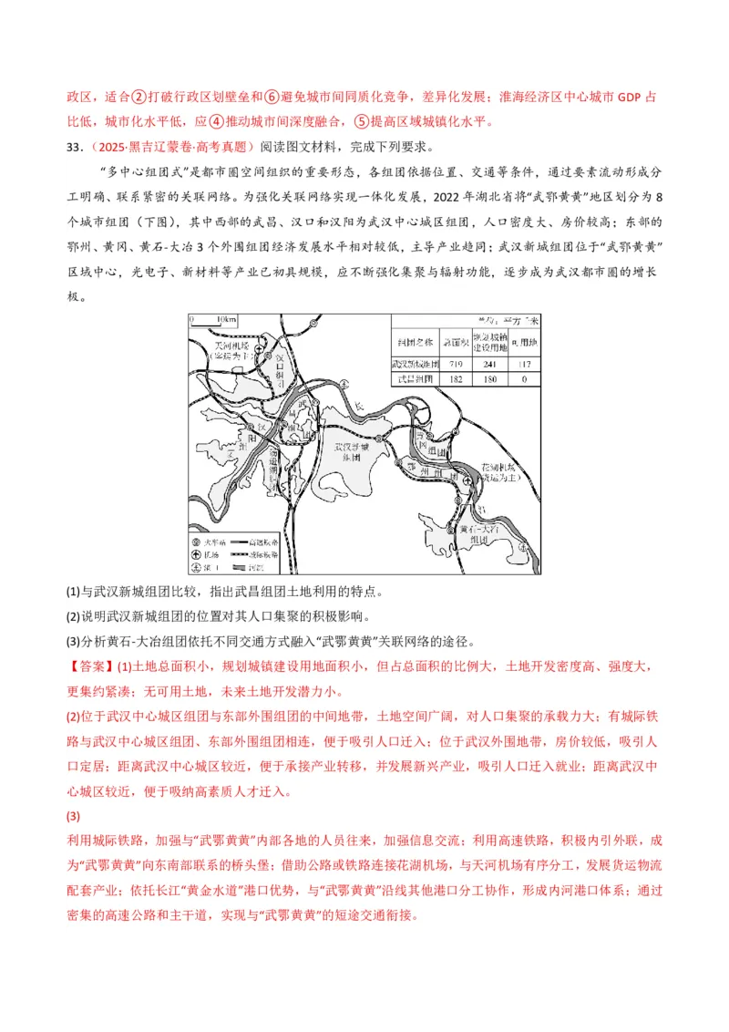 五年（2021-2025）高考地理真题分类汇编专题09乡村与城镇（全国通用）（解析版）_高考真题分类汇编_高考地理真题分类汇编（全国通用）五年（2021-2025）_pdf