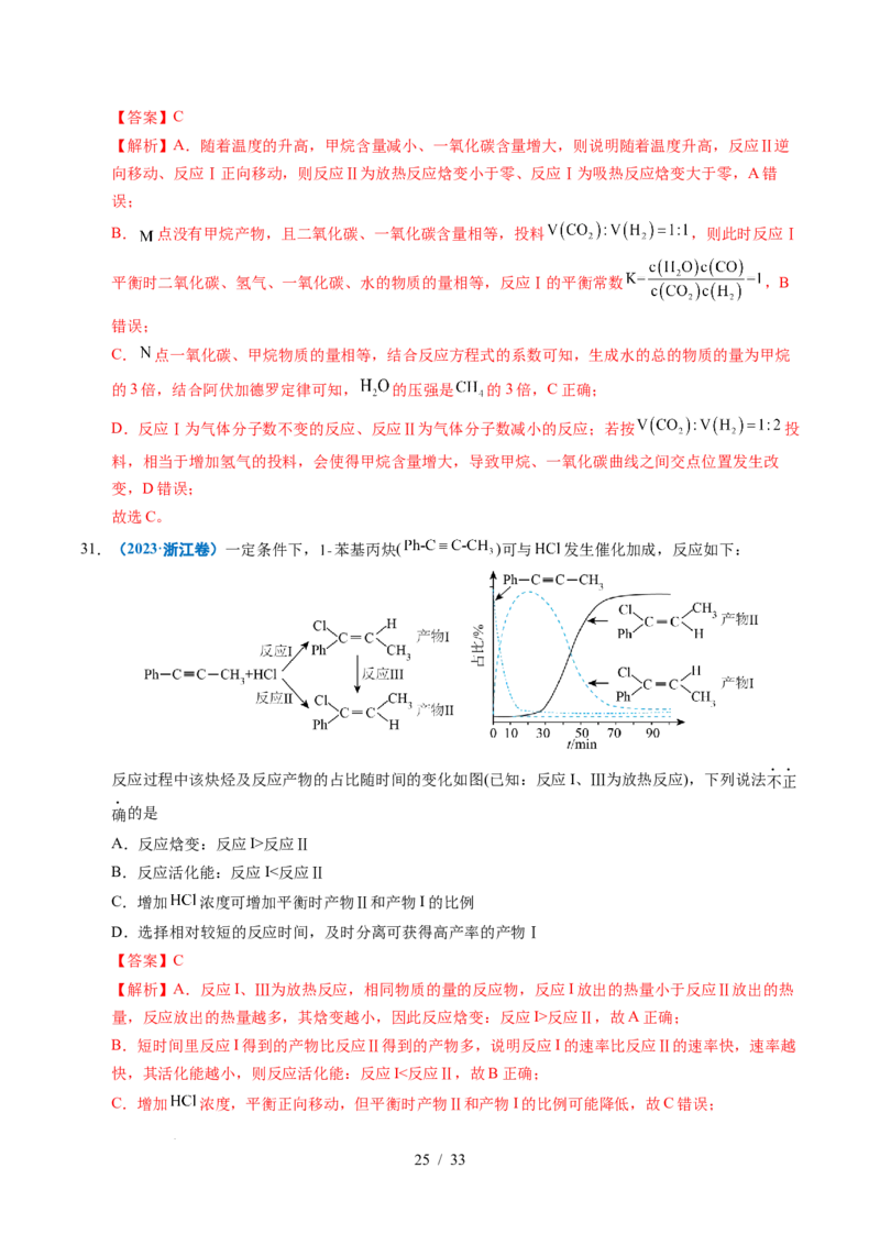 专题18化学反应速率与化学平衡（解析）_高考真题分类汇编_高考化学真题分类汇编（全国通用）五年（2021-2025）_专题18化学反应速率与化学平衡五年（2021-2025）高考化学真题分类汇编