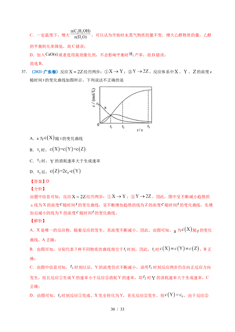 专题18化学反应速率与化学平衡（解析）_高考真题分类汇编_高考化学真题分类汇编（全国通用）五年（2021-2025）_专题18化学反应速率与化学平衡五年（2021-2025）高考化学真题分类汇编