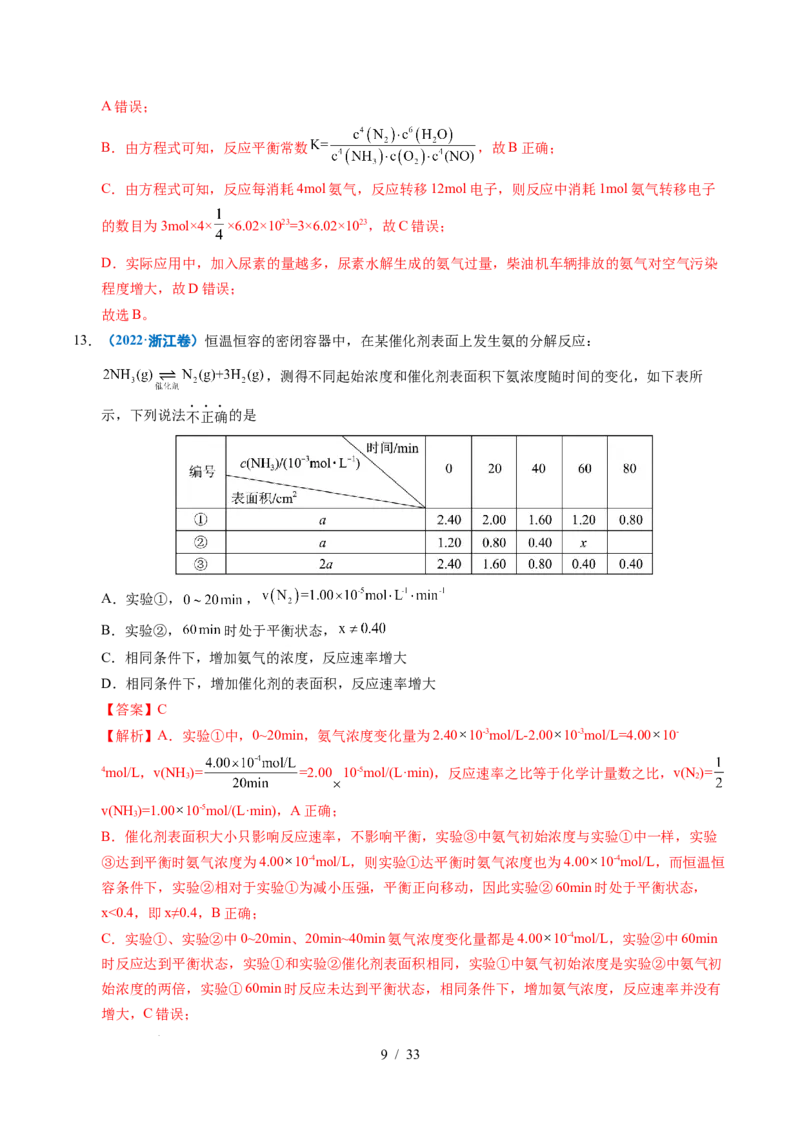 专题18化学反应速率与化学平衡（解析）_高考真题分类汇编_高考化学真题分类汇编（全国通用）五年（2021-2025）_专题18化学反应速率与化学平衡五年（2021-2025）高考化学真题分类汇编