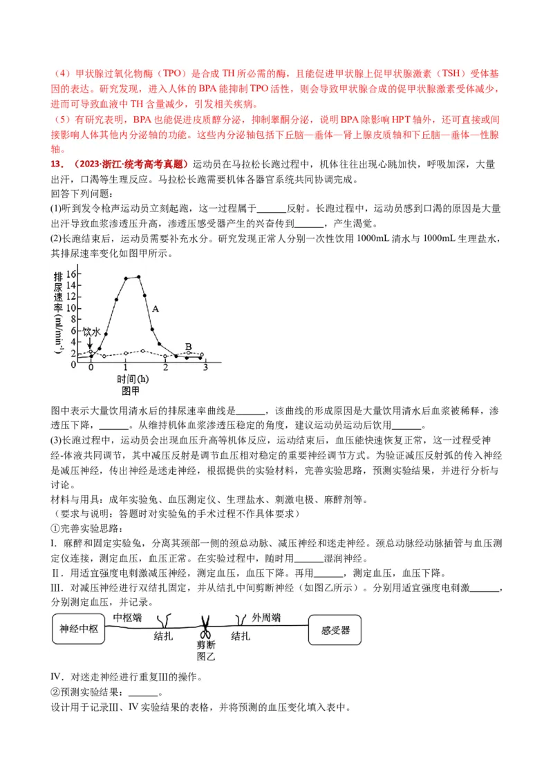 五年（2021-2025）全国高考生物真题分类汇编专题15体液调节（全国通用）（解析版）_高考真题分类汇编_高考生物真题分类汇编（全国通用）五年（2021-2025）