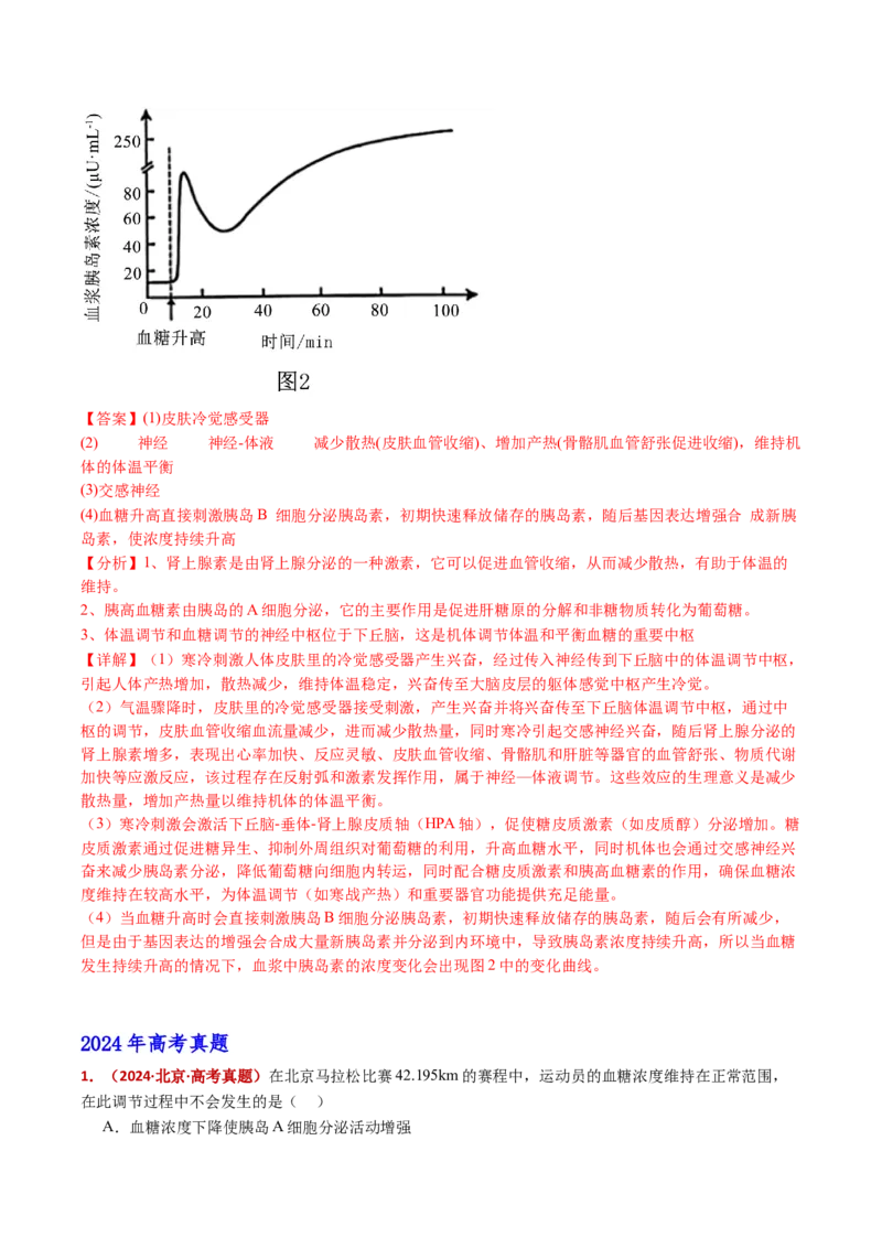 五年（2021-2025）全国高考生物真题分类汇编专题15体液调节（全国通用）（解析版）_高考真题分类汇编_高考生物真题分类汇编（全国通用）五年（2021-2025）