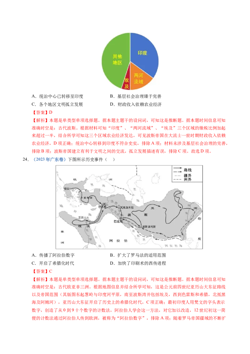 五年（2021-2025）高考历史真题分类汇编专题11古代文明的产生、发展与中古时期的世界（全国通用）（解析版）_高考真题分类汇编_高考历史真题分类汇编（全国通用）五年（2021-2025）