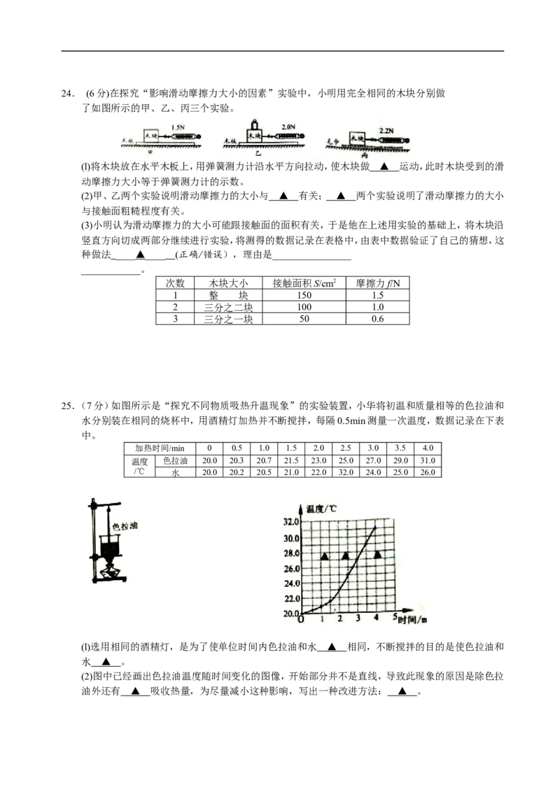 江苏省盐城市2018年中考物理试题及答案(word版)_中考真题_4.物理中考真题2015-2024年_地区卷_江苏省_盐城中考物理2008--2022年
