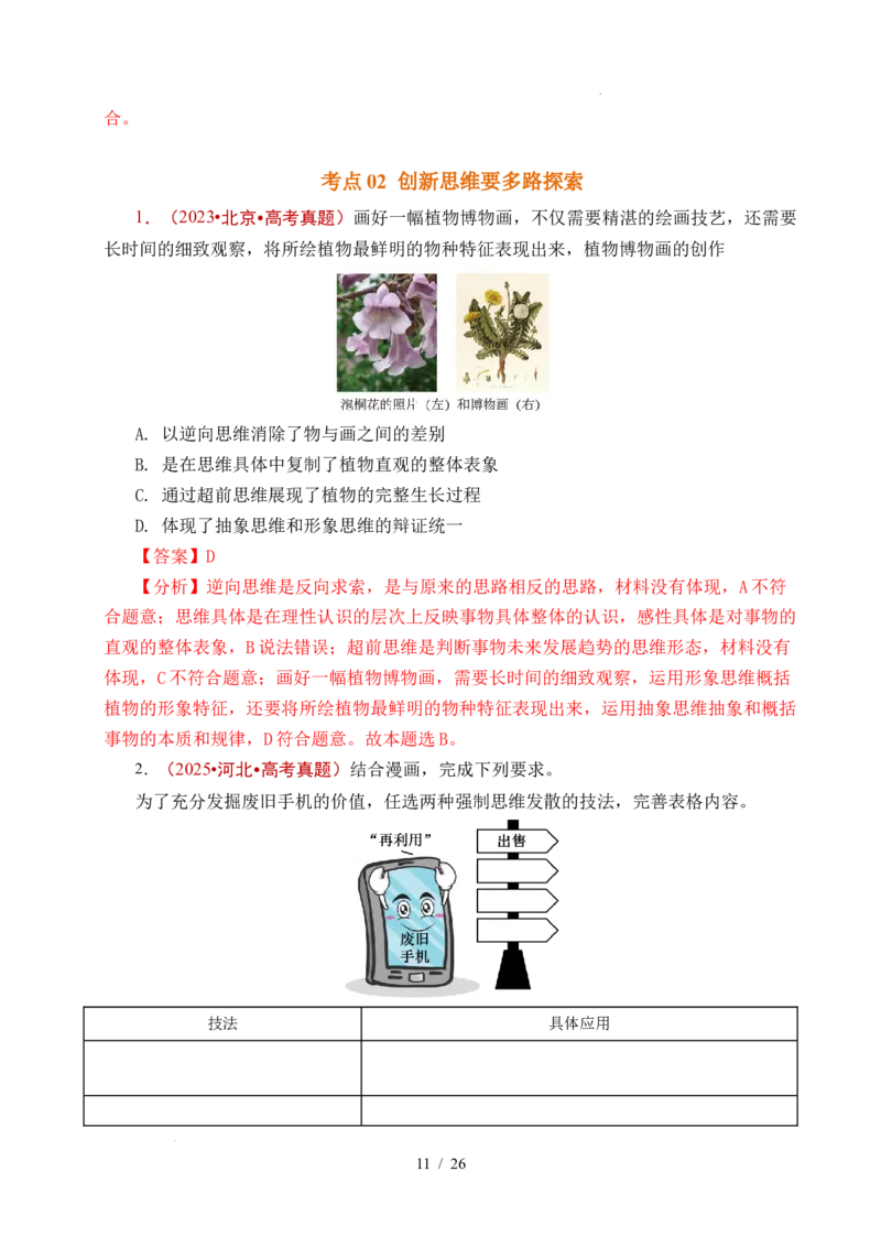 专题29提高创新思维能力（全国通用）（解析版）_高考真题分类汇编_高考政治真题分类汇编（全国通用）五年（2021-2025）