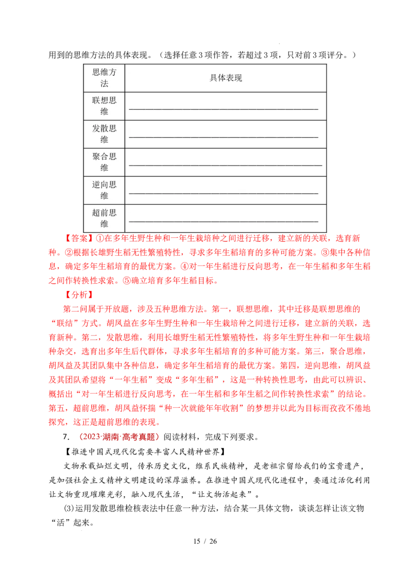 专题29提高创新思维能力（全国通用）（解析版）_高考真题分类汇编_高考政治真题分类汇编（全国通用）五年（2021-2025）