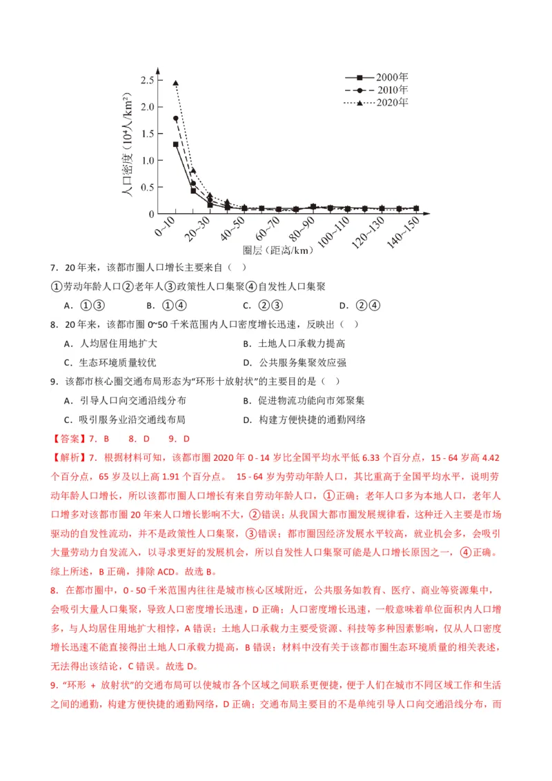 五年（2021-2025）高考地理真题分类汇编专题08人口（全国通用）（解析版）_高考真题分类汇编_高考地理真题分类汇编（全国通用）五年（2021-2025）_pdf