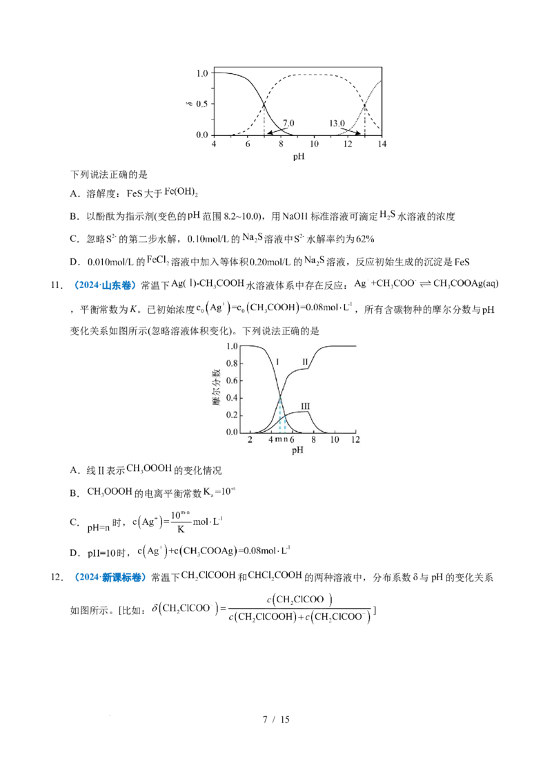 专题20电解质溶液曲线分析_高考真题分类汇编_高考化学真题分类汇编（全国通用）五年（2021-2025）_专题20电解质溶液曲线分析五年（2021-2025）高考化学真题分类汇编