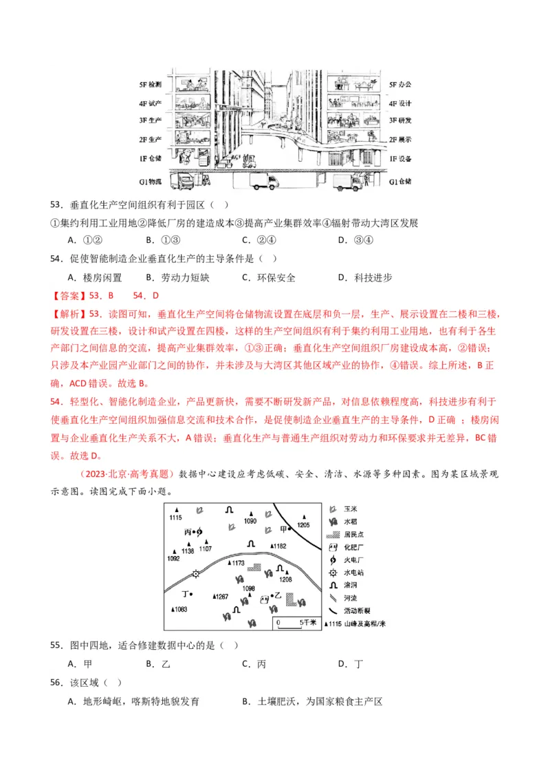 五年（2021-2025）高考地理真题分类汇编专题11工业与服务业（全国通用）（解析版）_高考真题分类汇编_高考地理真题分类汇编（全国通用）五年（2021-2025）_word