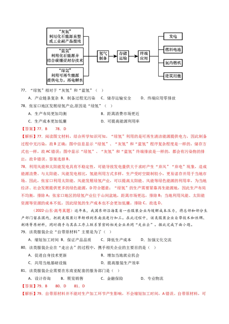 五年（2021-2025）高考地理真题分类汇编专题11工业与服务业（全国通用）（解析版）_高考真题分类汇编_高考地理真题分类汇编（全国通用）五年（2021-2025）_word