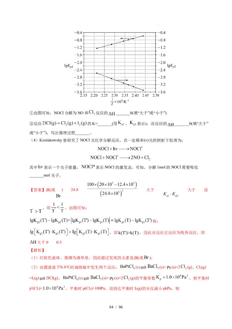 专题29化学反应原理综合题&mdash;&mdash;平衡主线型（解析）_高考真题分类汇编_高考化学真题分类汇编（全国通用）五年（2021-2025）