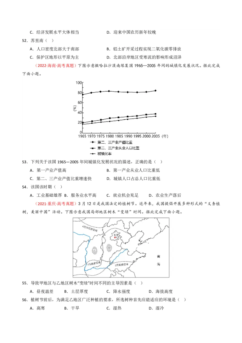 五年（2021-2025）高考地理真题分类汇编专题13区域发展（全国通用）（原卷版）_高考真题分类汇编_高考地理真题分类汇编（全国通用）五年（2021-2025）_pdf